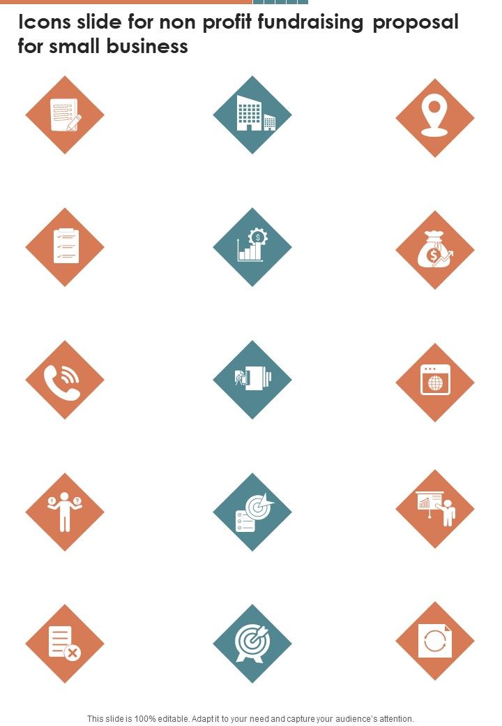 Icons Slide For Non Profit Fundraising Proposal For Small Business One Pager Sample Example Document Slide01