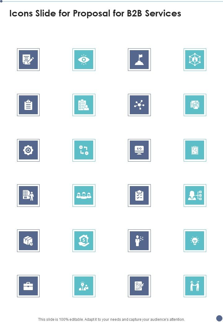 Icons Slide For Proposal For B2B Services One Pager Sample Example Document Slide01