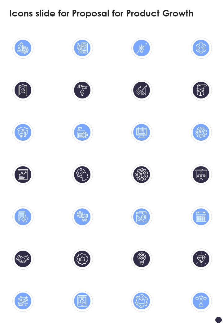 Icons Slide For Proposal For Product Growth One Pager Sample Example Document Slide01