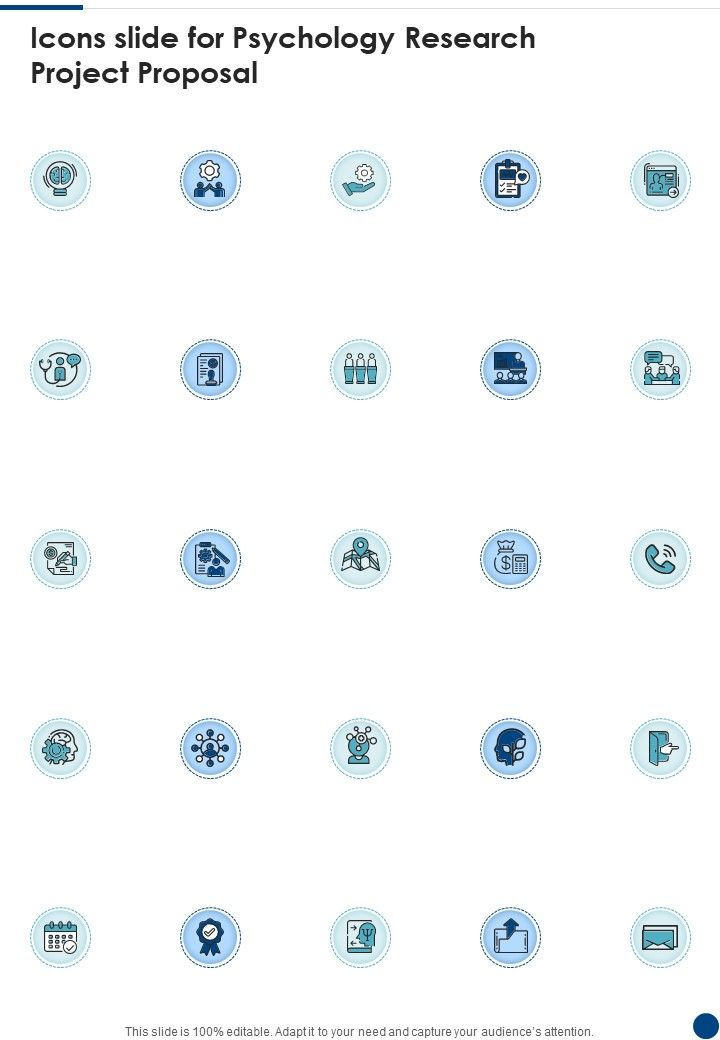 Icons Slide For Psychology Research Project Proposal One Pager Sample Example Document Slide01