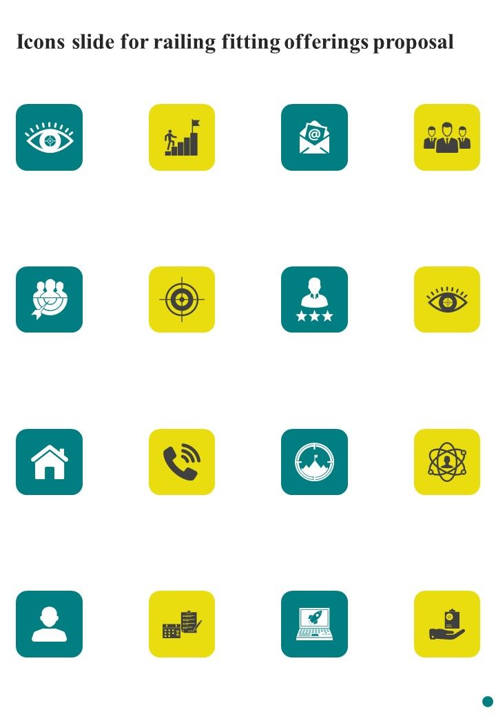 Icons Slide For Railing Fitting Offerings Proposal One Pager Sample Example Document Slide01
