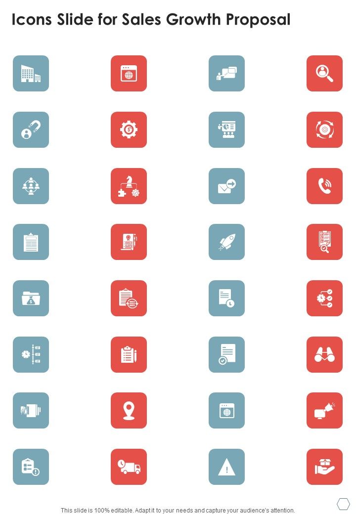 Icons Slide For Sales Growth Proposal One Pager Sample Example Document Slide01