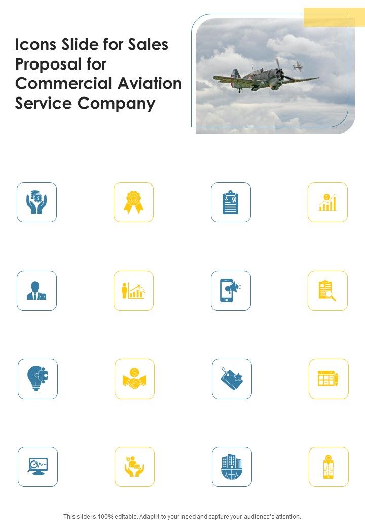 Icons Slide For Sales Proposal For Commercial Aviation Service Company One Pager Sample Example Document Slide01