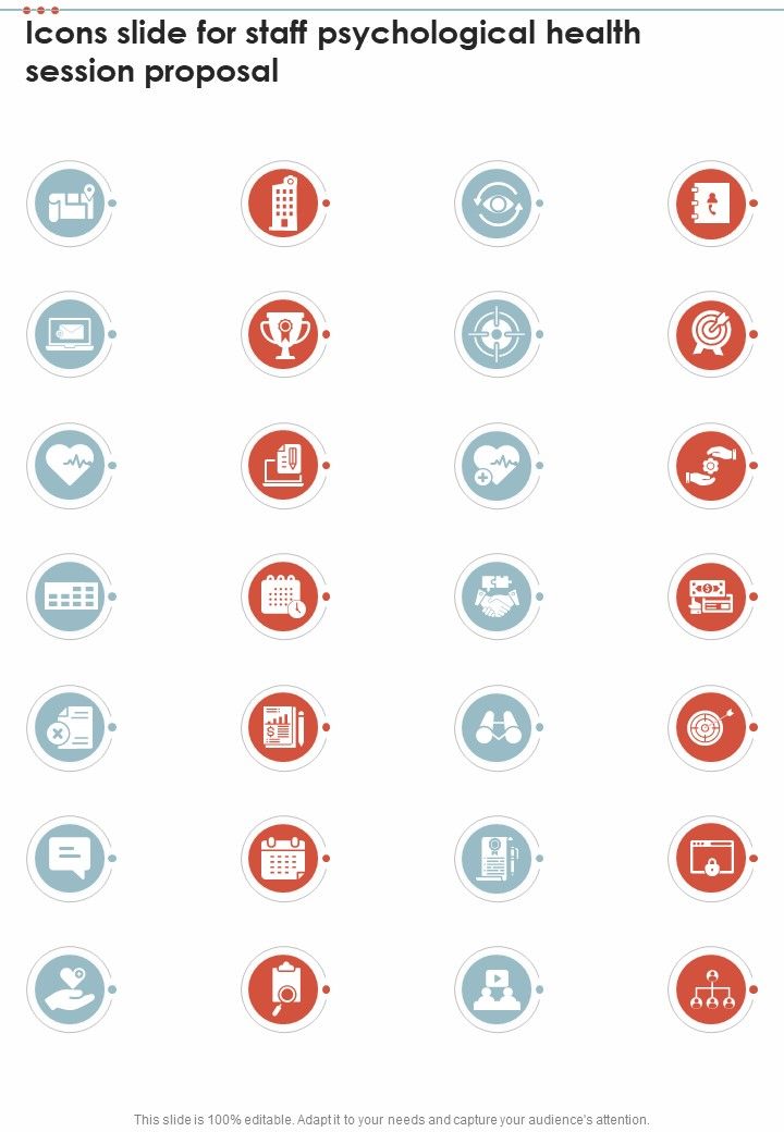 Icons Slide For Staff Psychological Health Session Proposal One Pager Sample Example Document Slide01