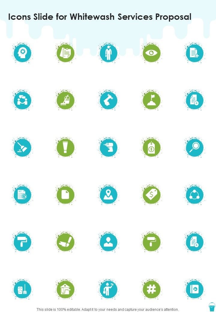 Icons Slide For Whitewash Services Proposal One Pager Sample Example Document Slide01