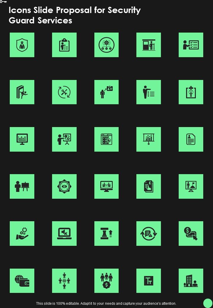 Icons Slide Proposal For Security Guard Services One Pager Sample Example Document Slide01