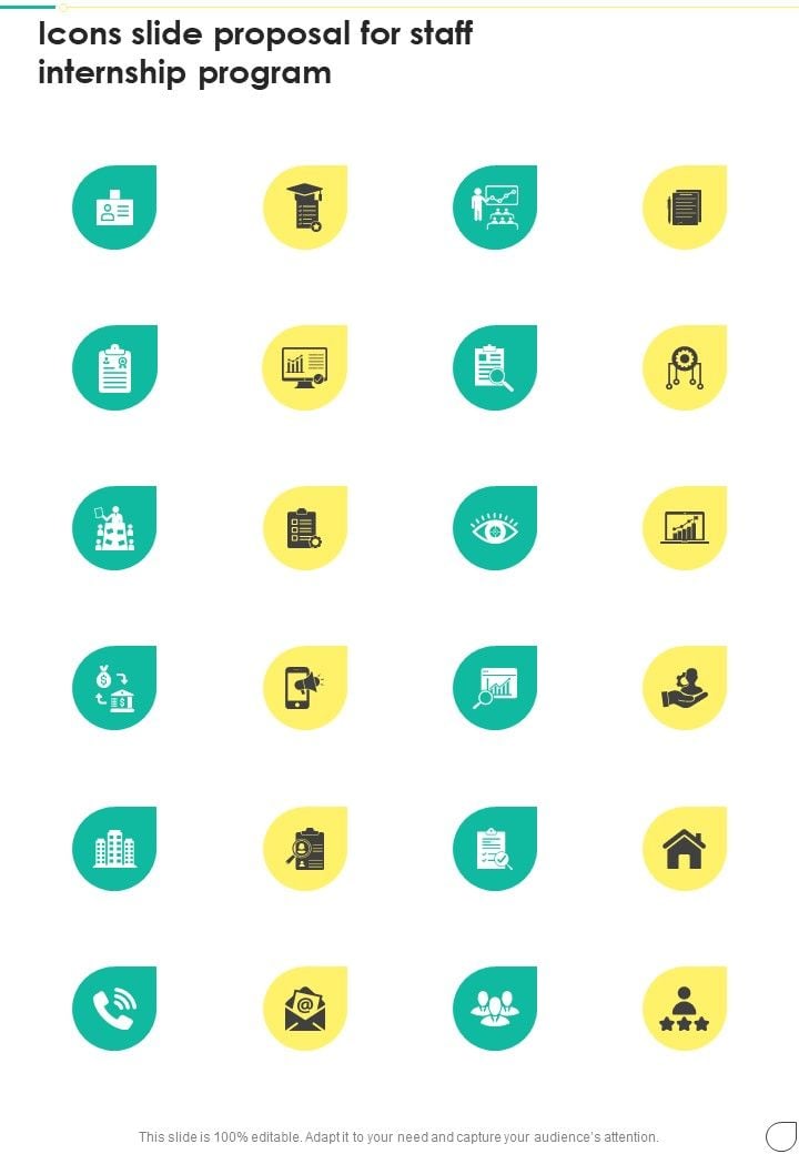 Icons Slide Proposal For Staff Internship Program One Pager Sample Example Document Slide01