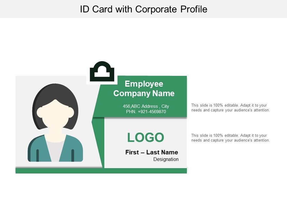 Id Card With Corporate Profile Ppt PowerPoint Presentation Infographic ...
