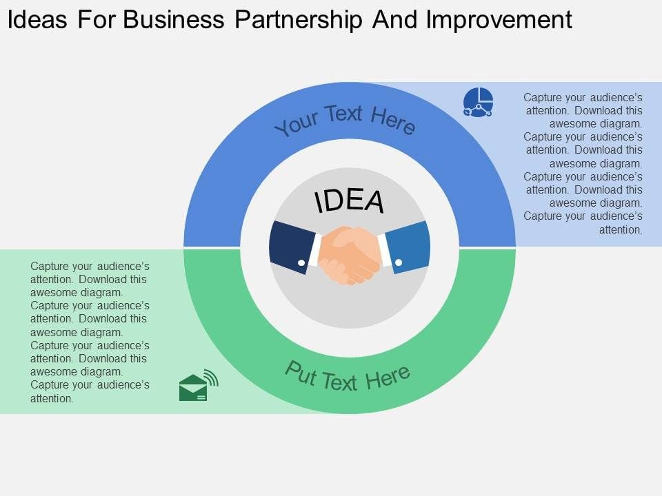 Ideas For Business Partnership And Improvement Powerpoint Template Slide01