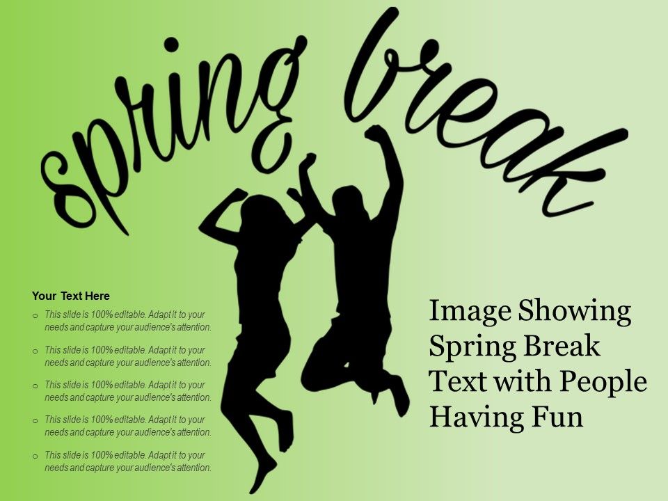 Image Showing Spring Break Text With People Having Fun Ppt PowerPoint ...