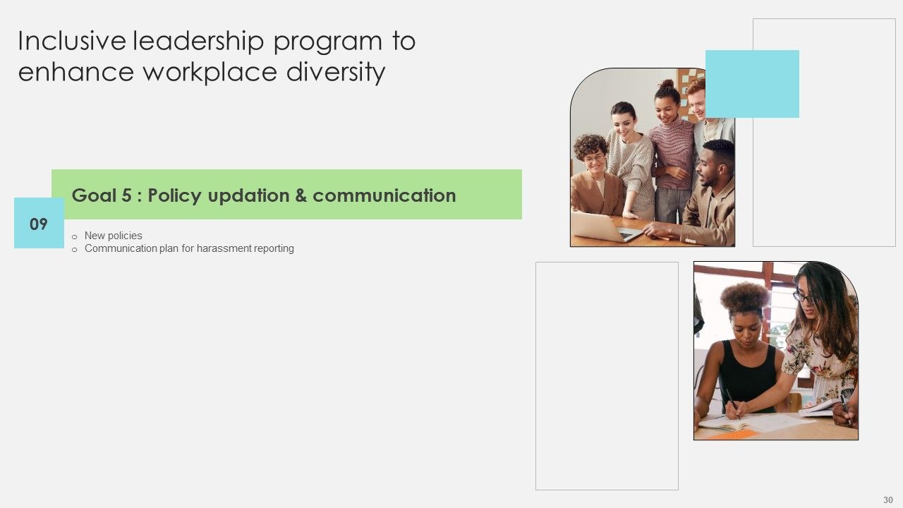 Inclusive Leadership Program To Enhance Workplace Diversity Ppt PowerPoint Presentation Complete Deck With Slides Slide30
