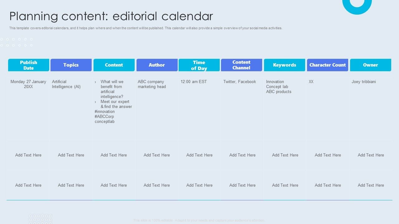 Internal Brand Launch Plan Planning Content Editorial Calendar