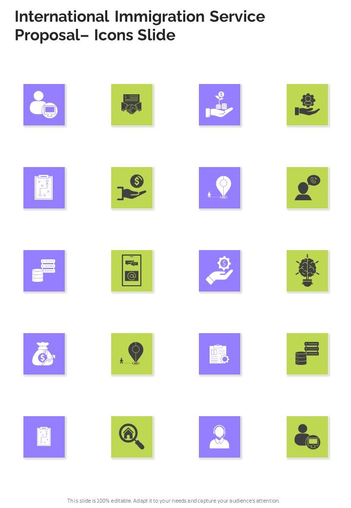 International Immigration Service Proposal Icons Slide One Pager Sample Example Document Slide01