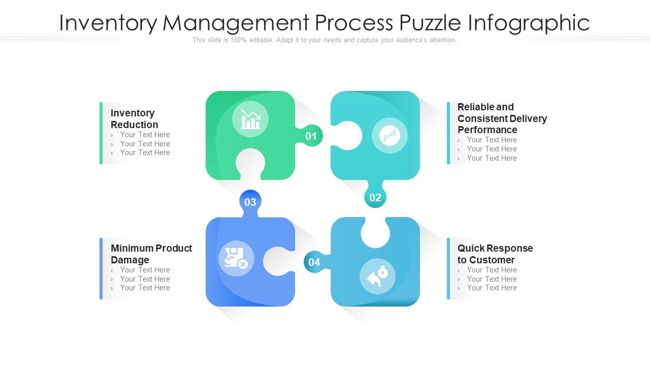 Inventory Management Process Puzzle Infographic Ppt Show Examples PDF