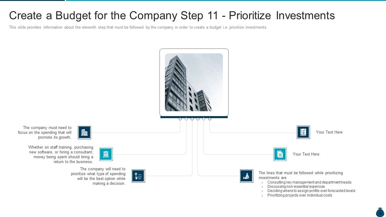 Key_Elements_And_Techniques_Of_A_Budgeting_System_Create_A_Budget_For_The_Company_Step_11_Prioritize_Investments_Icons_PDF_Slide_1.jpg