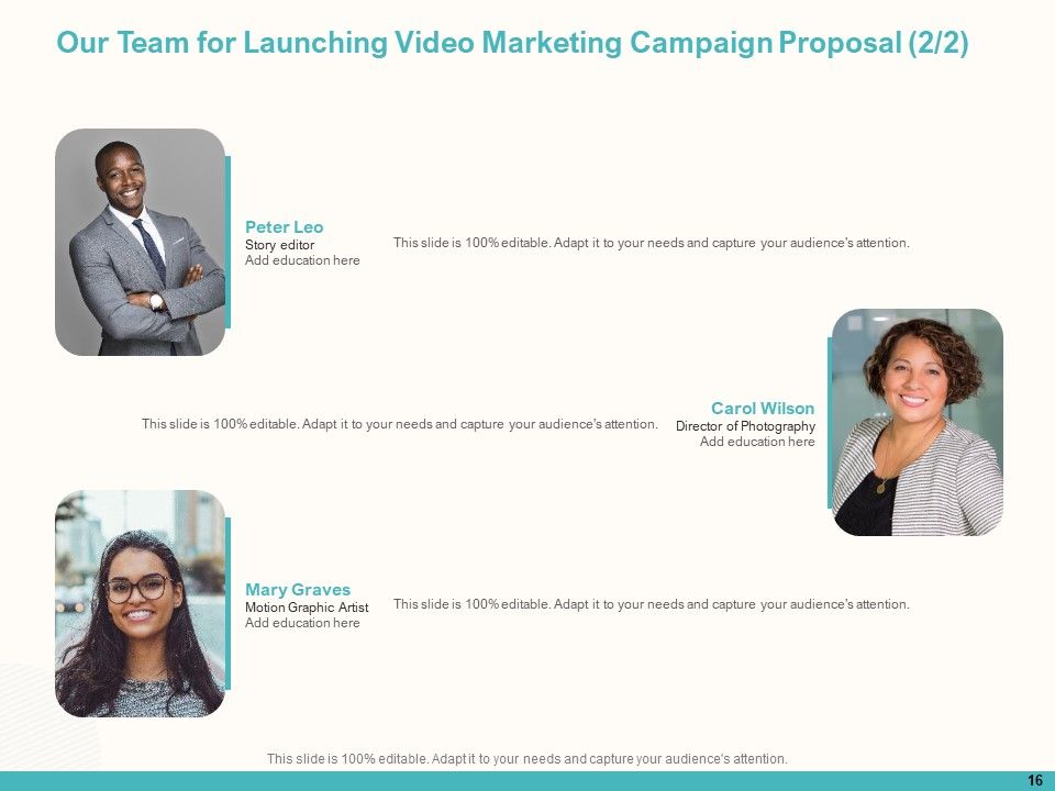 Launching Video Marketing Campaign Proposal Ppt PowerPoint Presentation Complete Deck With Slides Slide16