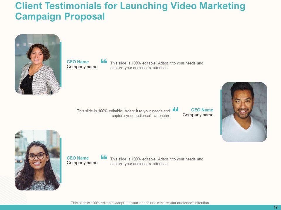 Launching Video Marketing Campaign Proposal Ppt PowerPoint Presentation Complete Deck With Slides Slide17