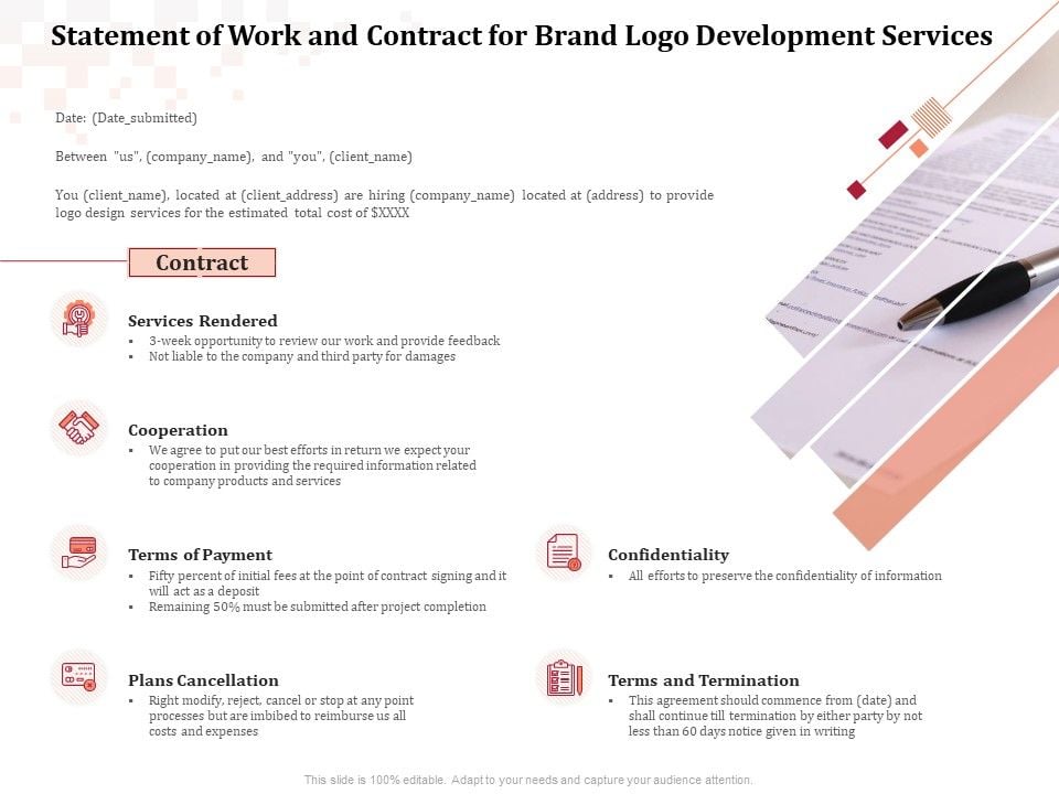 Logo_Design_Statement_Of_Work_And_Contract_For_Brand_Logo_Development_Services_Icons_PDF_Slide_1.jpg