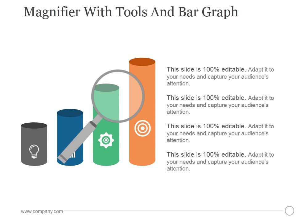 Magnifier With Tools And Bar Graph Ppt PowerPoint Presentation Diagrams