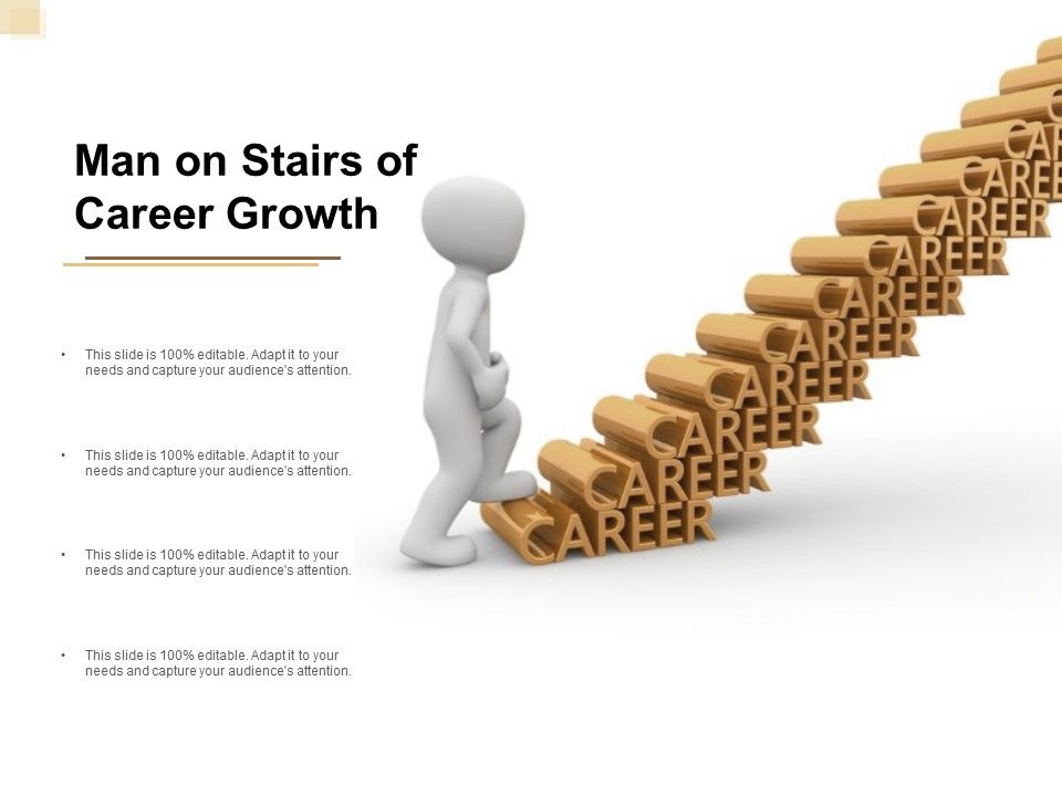 Man On Stairs Of Career Growth Ppt PowerPoint Presentation Show Shapes Slide01