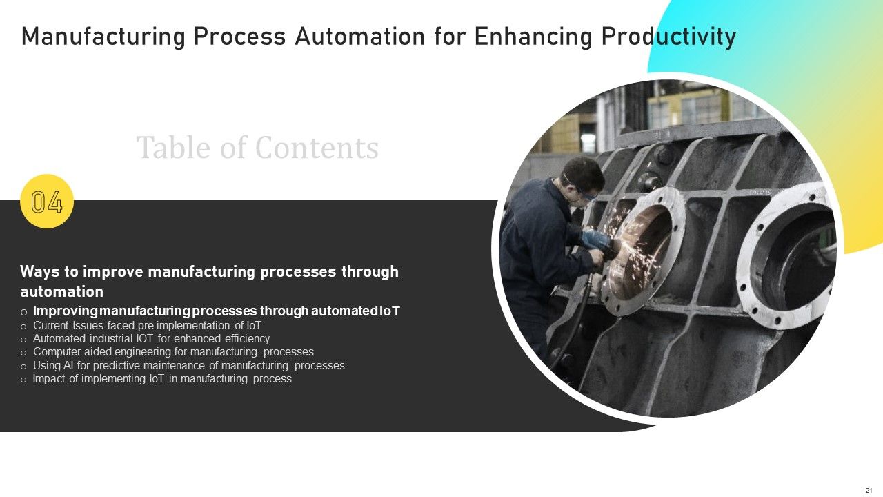 Manufacturing Process Automation For Enhancing Productivity Ppt PowerPoint Presentation Complete With Slides Slide21