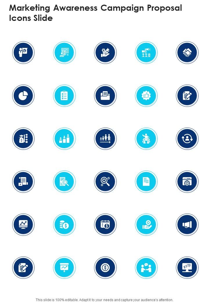 Marketing Awareness Campaign Proposal Icons Slide One Pager Sample Example Document Slide01