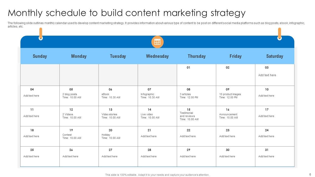 Marketing Content Schedule Ppt PowerPoint Presentation Complete Deck With Slides Slide05