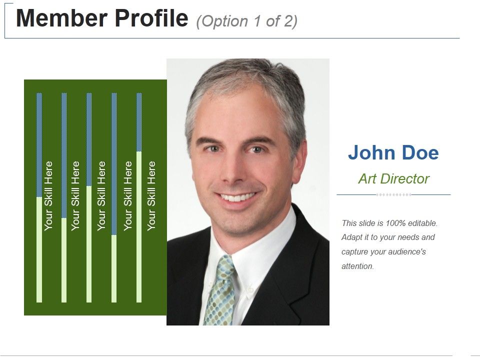 Member Profile Template 1 Ppt PowerPoint Presentation Layouts Design Ideas