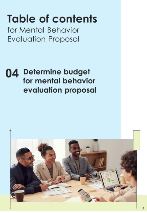 Mental Behavior Evaluation Proposal Example Document Report Doc Pdf Ppt Slide13