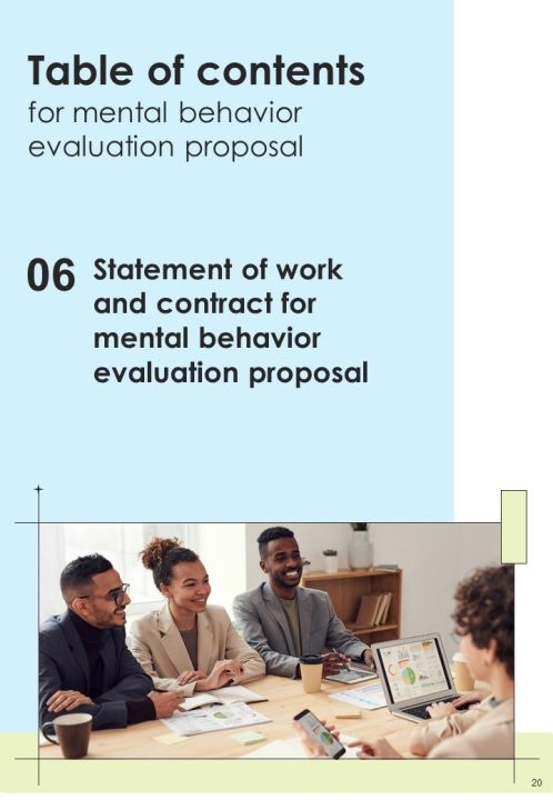 Mental Behavior Evaluation Proposal Example Document Report Doc Pdf Ppt Slide20