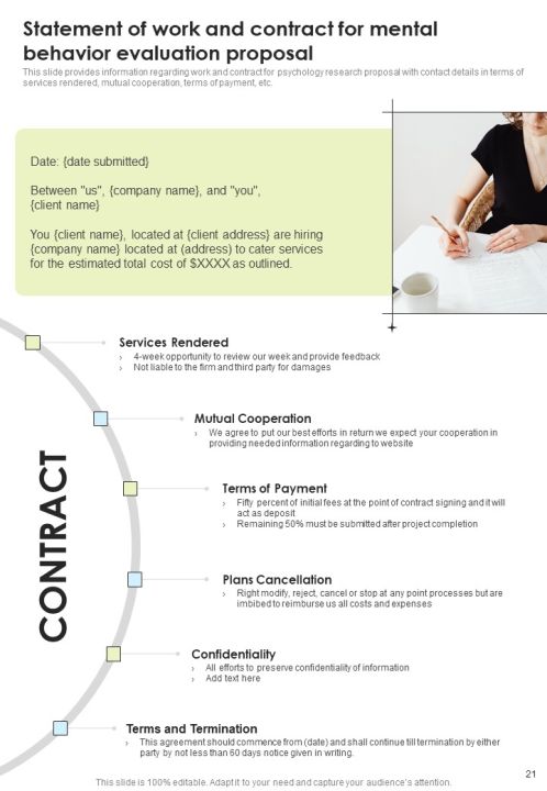 Mental Behavior Evaluation Proposal Example Document Report Doc Pdf Ppt Slide21