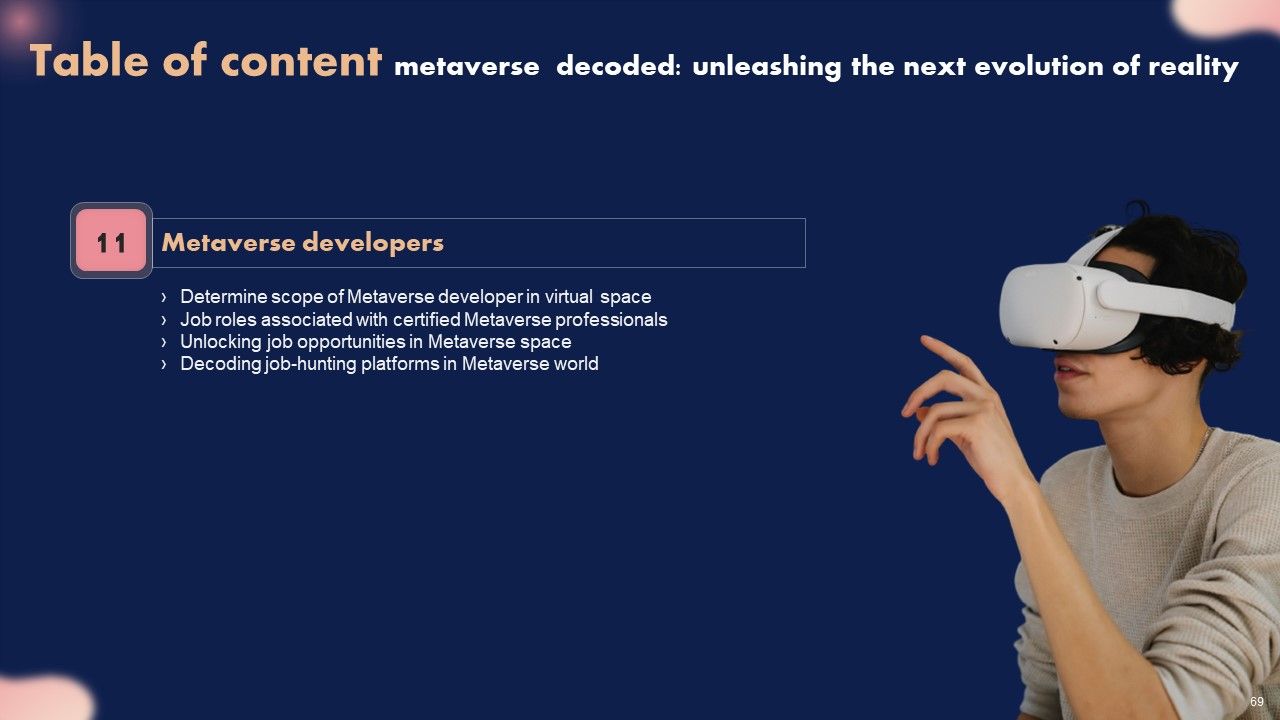 Metaverse Decoded Unleashing The Next Evolution Of Reality Ppt PowerPoint Presentation Complete Deck With Slides Slide69