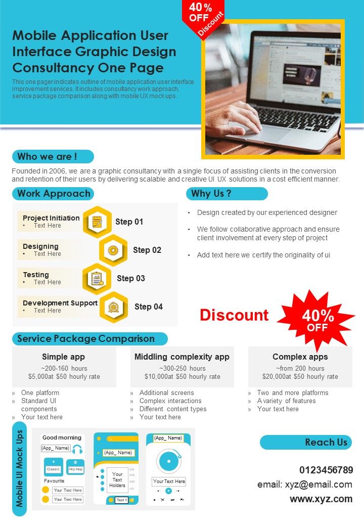 Mobile Application User Interface Graphic Design Consultancy One Page ...