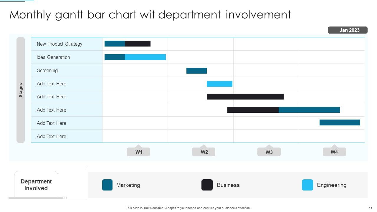 Monthly Gantt Bar Chart Ppt PowerPoint Presentation Complete With Slides Slide11