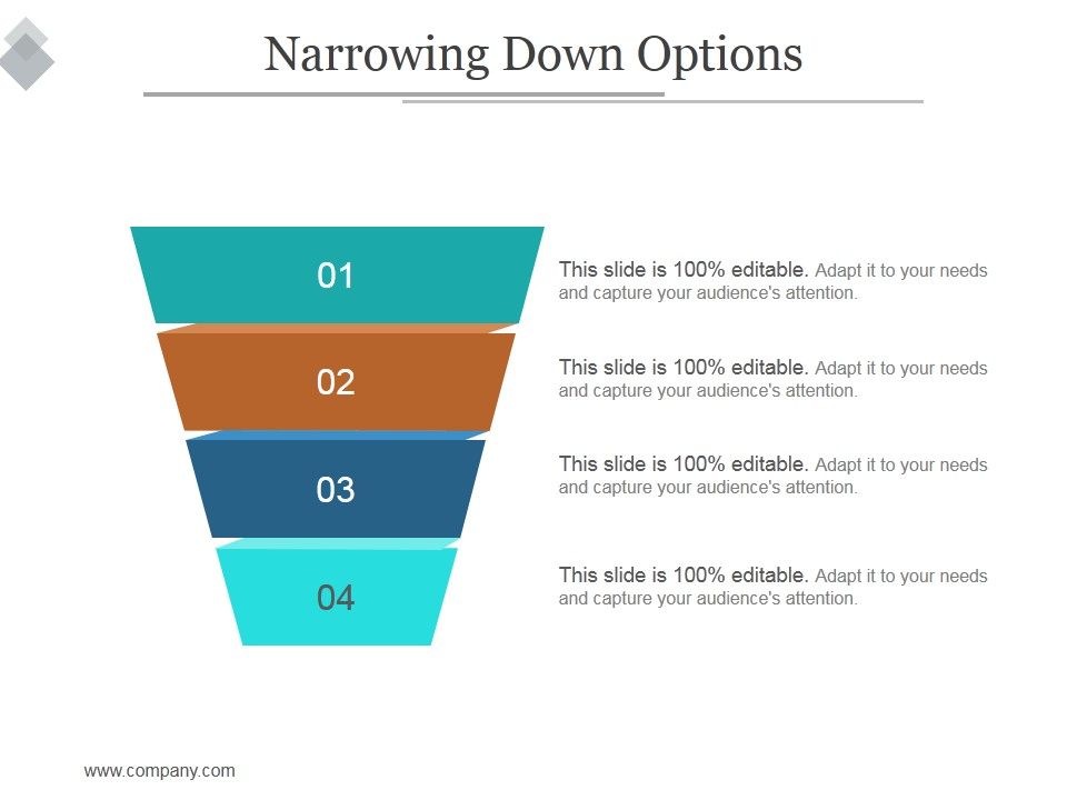 Narrowing Down Options Ppt PowerPoint Presentation Professional