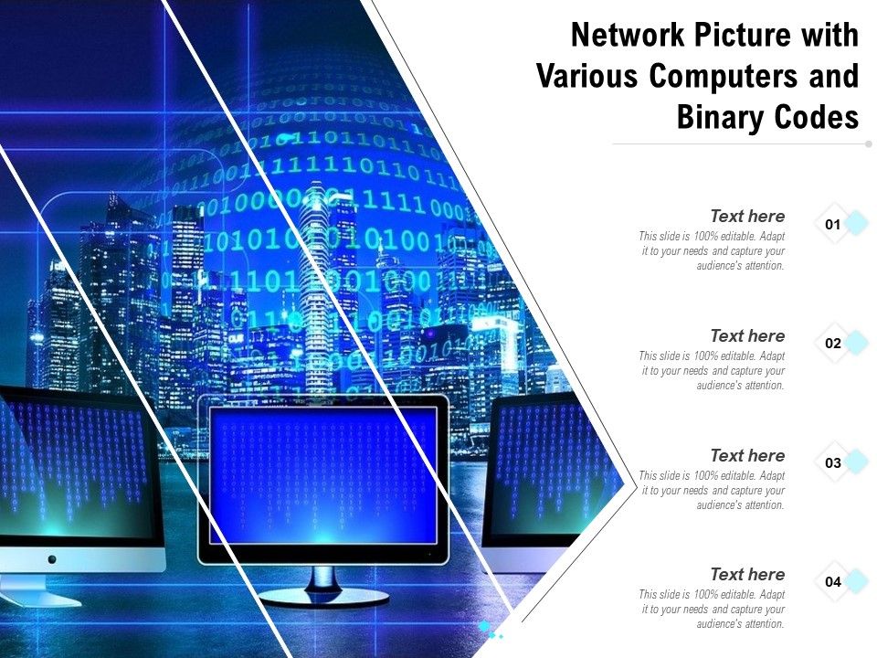 Network Picture With Various Computers And Binary Codes Ppt PowerPoint Pres