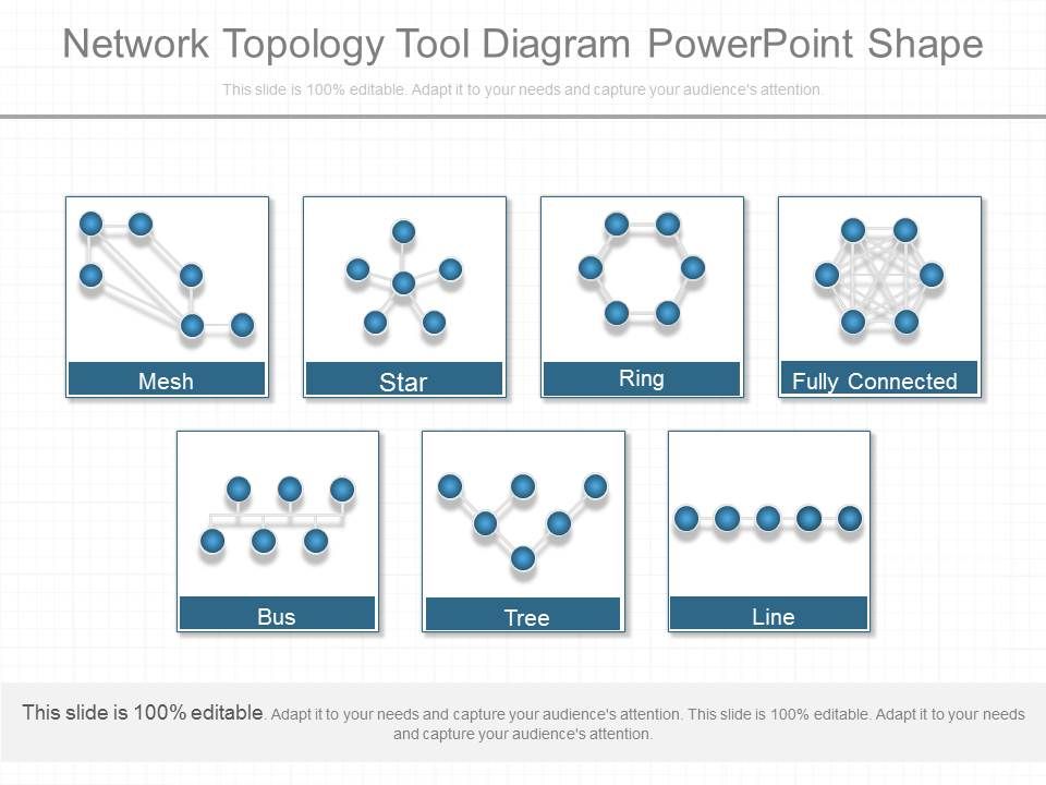 Network Topology Tool Diagram Powerpoint Shape