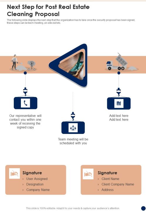 Next Step For Post Real Estate Cleaning Proposal One Pager Sample Example Document Slide01