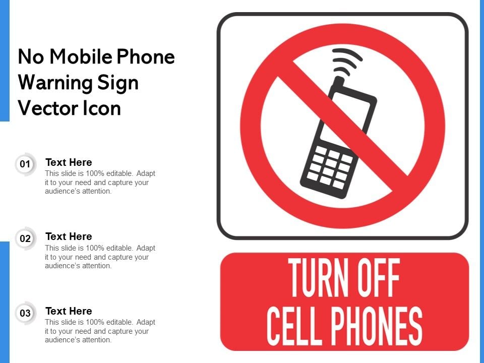 No Mobile Phone Warning Sign Vector Icon Ppt PowerPoint Presentation File Outline PDF Slide01