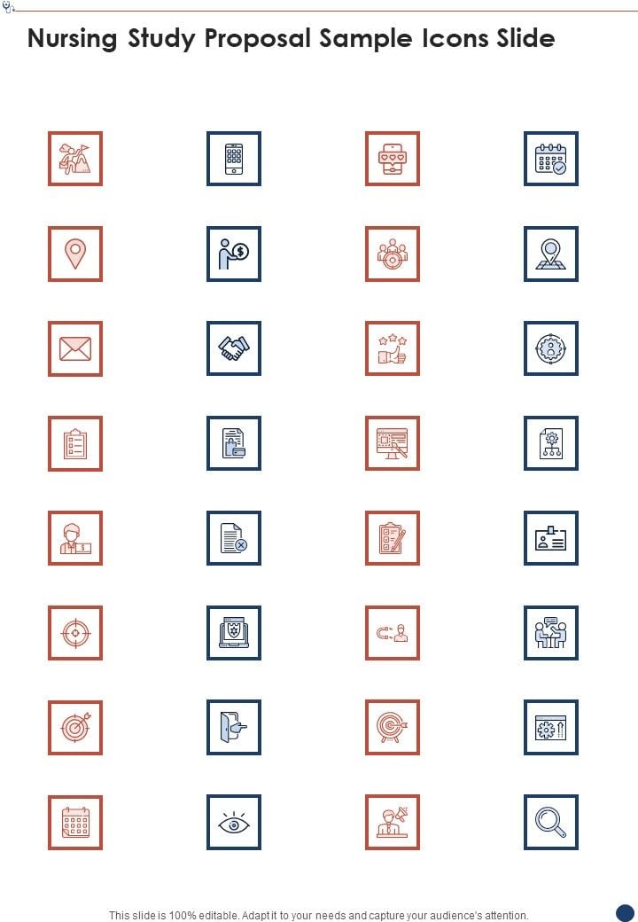 Nursing Study Proposal Sample Icons Slide One Pager Sample Example Document Slide01