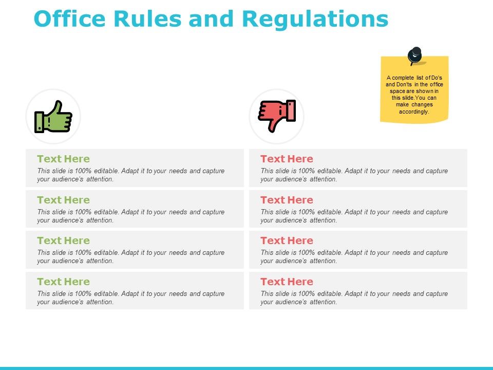 Office Rules And Regulations Ppt PowerPoint Presentation File Slide