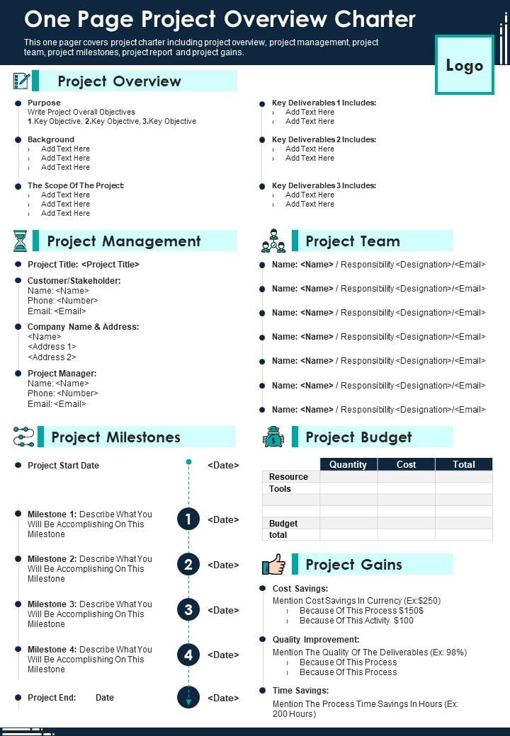 One Page Project Overview