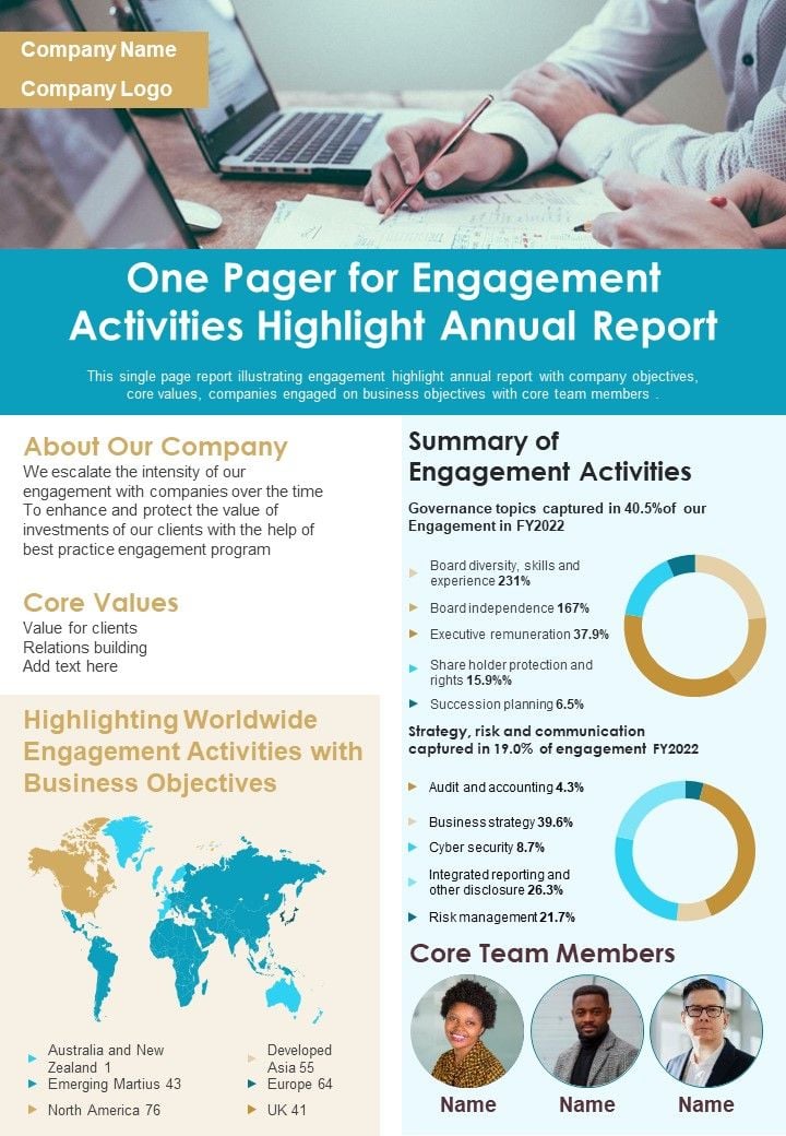 One_Pager_For_Engagement_Activities_Highlight_Annual_Report_PDF_Document_PPT_Template_Slide_1.jpg