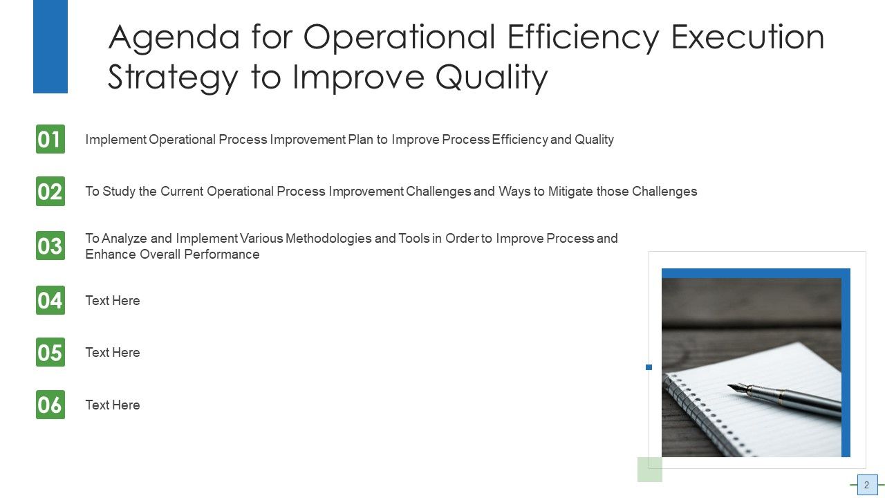 Operational Efficiency Execution Strategy To Improve Quality Ppt PowerPoint Presentation Complete With Slides Slide02