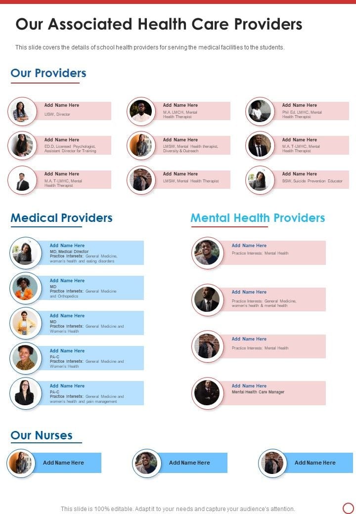 Our Associated Health Care Providers One Pager Documents
