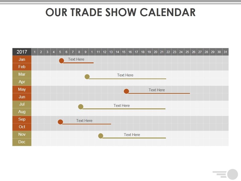 Our Trade Show Calendar Ppt PowerPoint Presentation Styles Tips