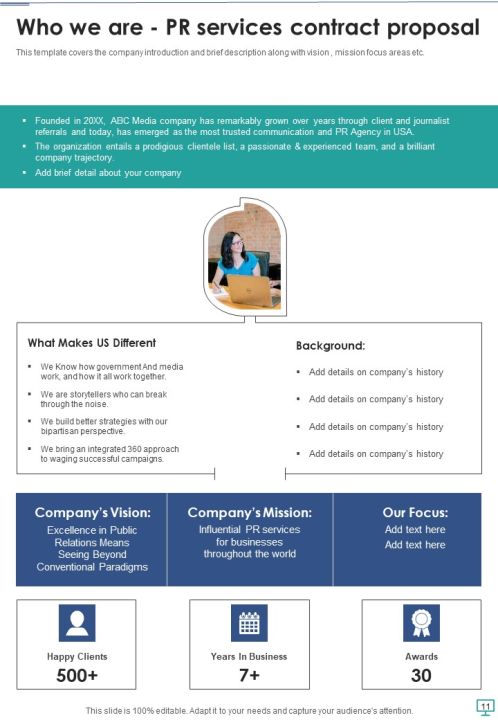 PR Services Contract Proposal Example Document Report Doc Pdf Ppt Slide11