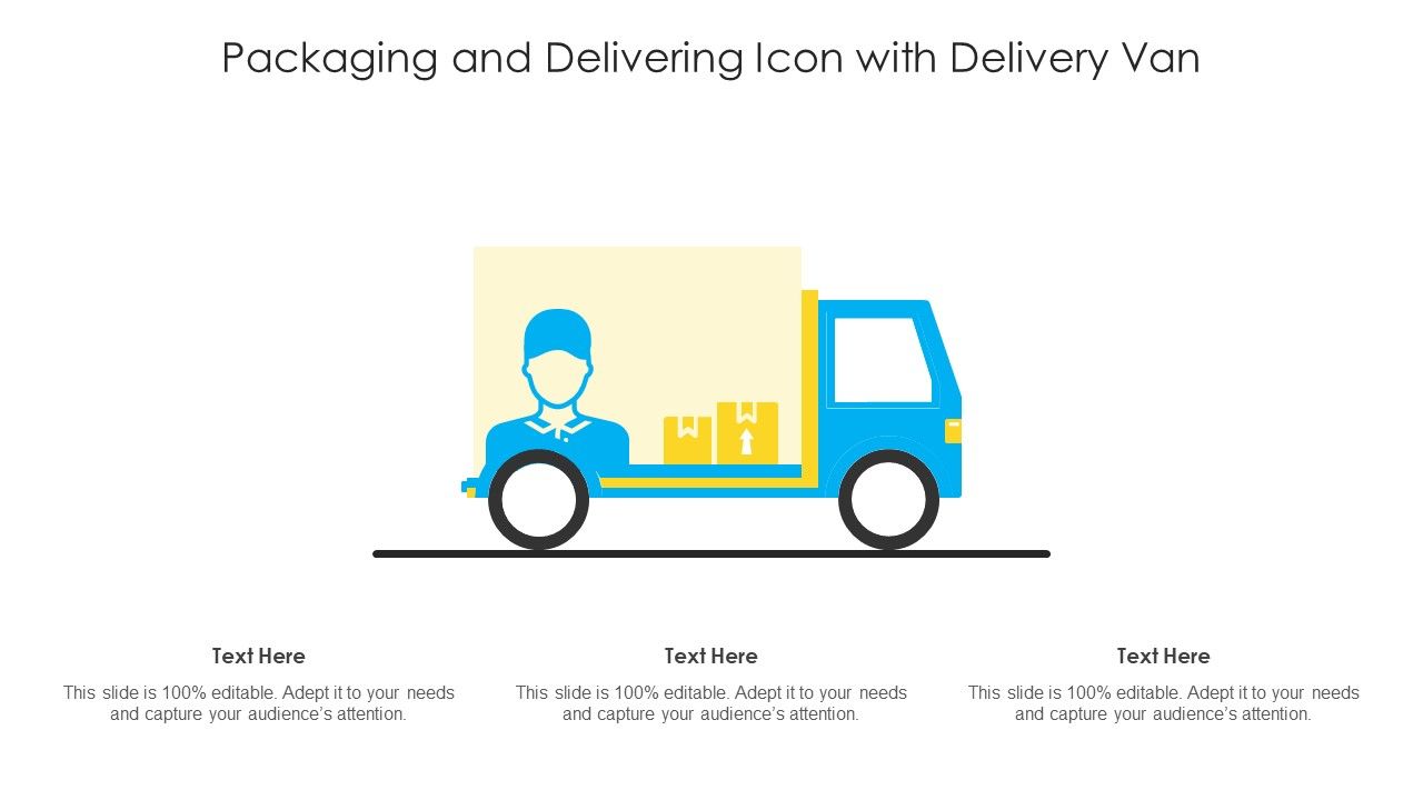 Packaging_And_Delivering_Icon_With_Delivery_Van_Diagrams_PDF_Slide_1.jpg