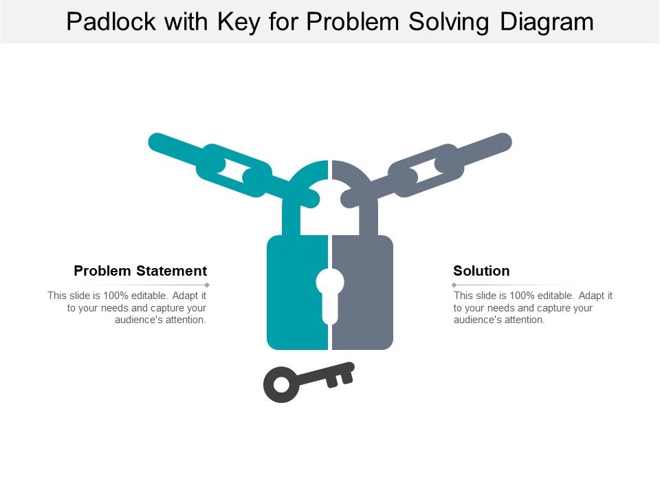 Padlock With Key For Problem Solving Diagram Ppt PowerPoint