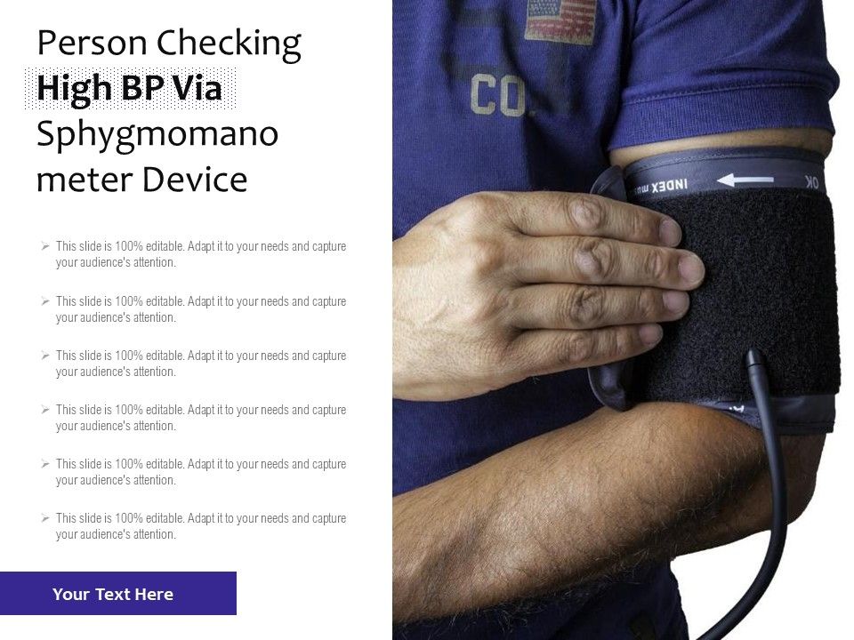 Person Checking High BP Via Sphygmomanometer Device Ppt PowerPoint
